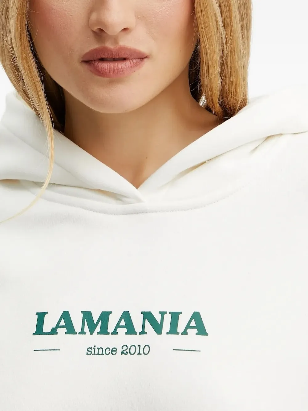 La Mania Hoodie met geborduurd logo Wit
