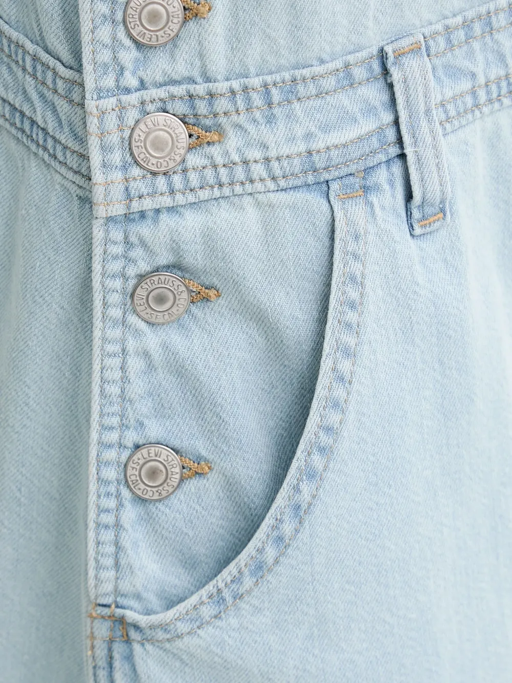 Levi's Denim midi-jurk met tuinbroekstijl Blauw