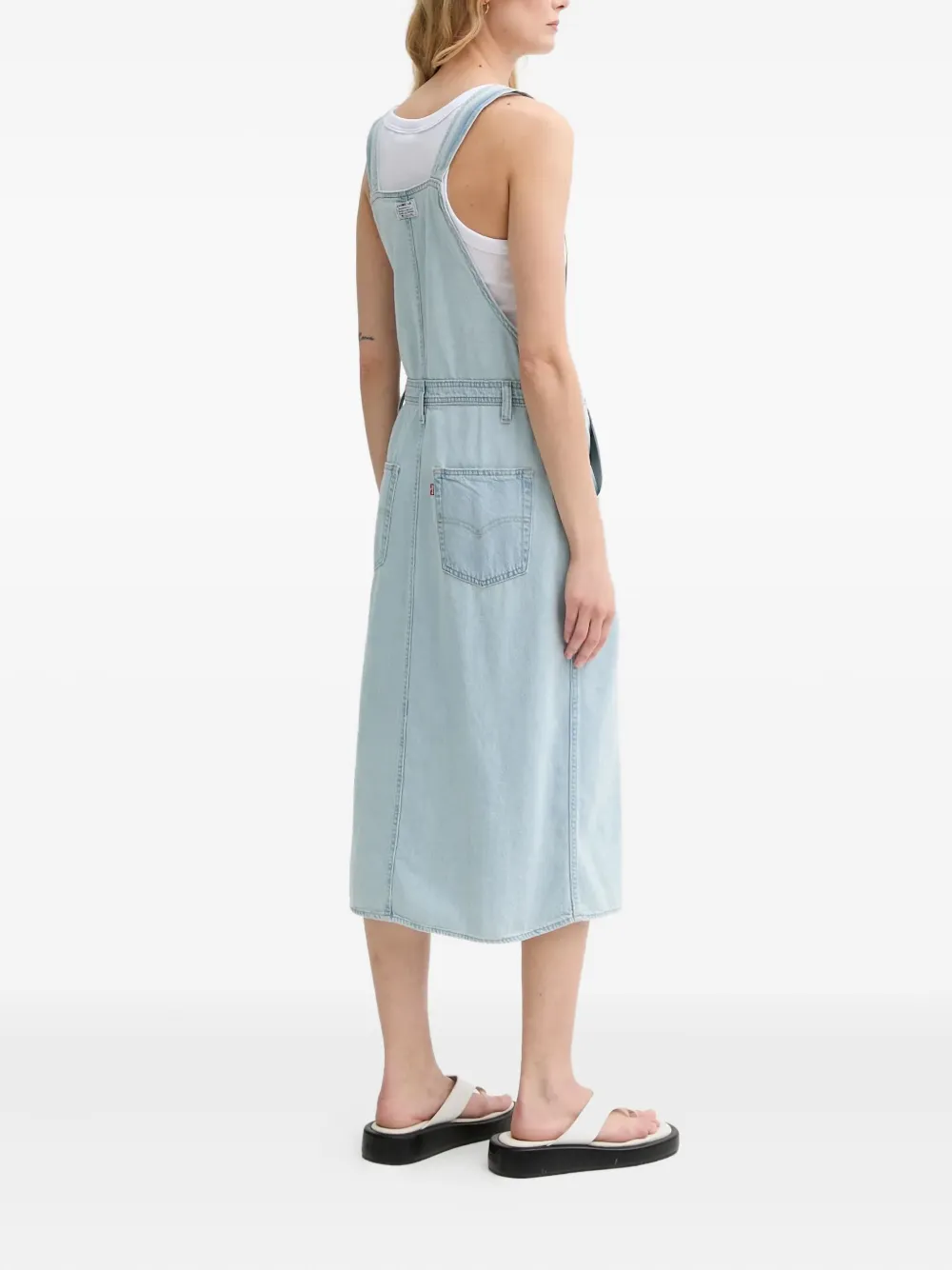 Levi's Denim midi-jurk met tuinbroekstijl Blauw