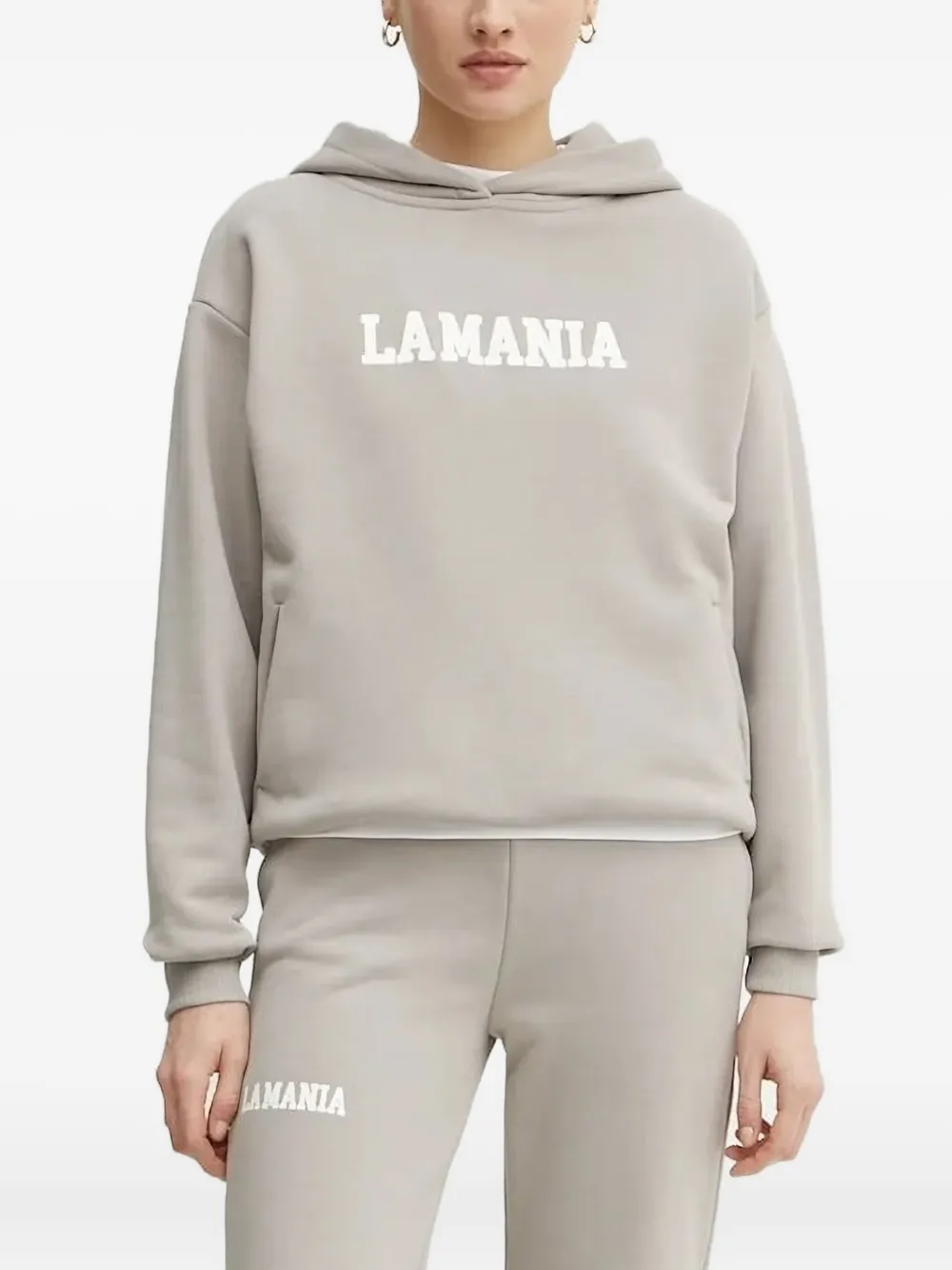 La Mania logo-print hoodie - グレー La Mania logo-print hoodie - グレー