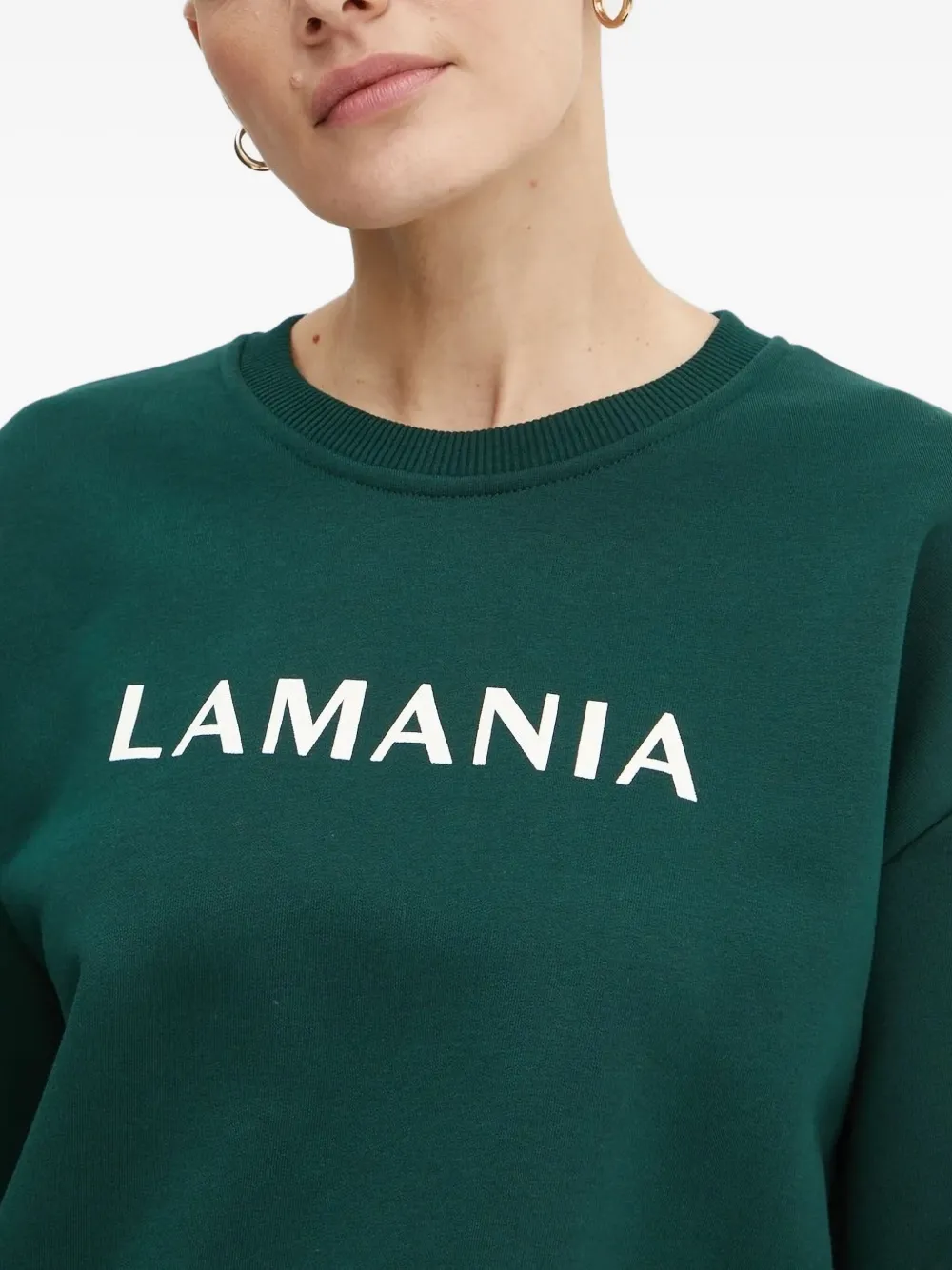 La Mania Sweater met geborduurd logo Groen