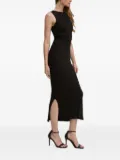 La Mania ribbed side-slit midi dress - Black