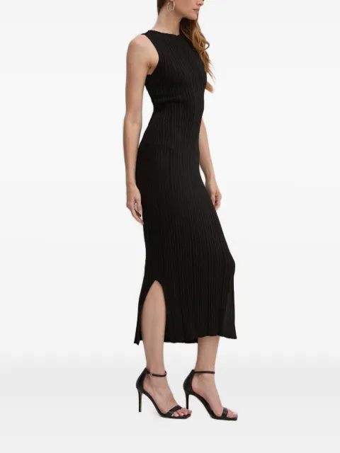 La Mania ribbed side-slit midi dress