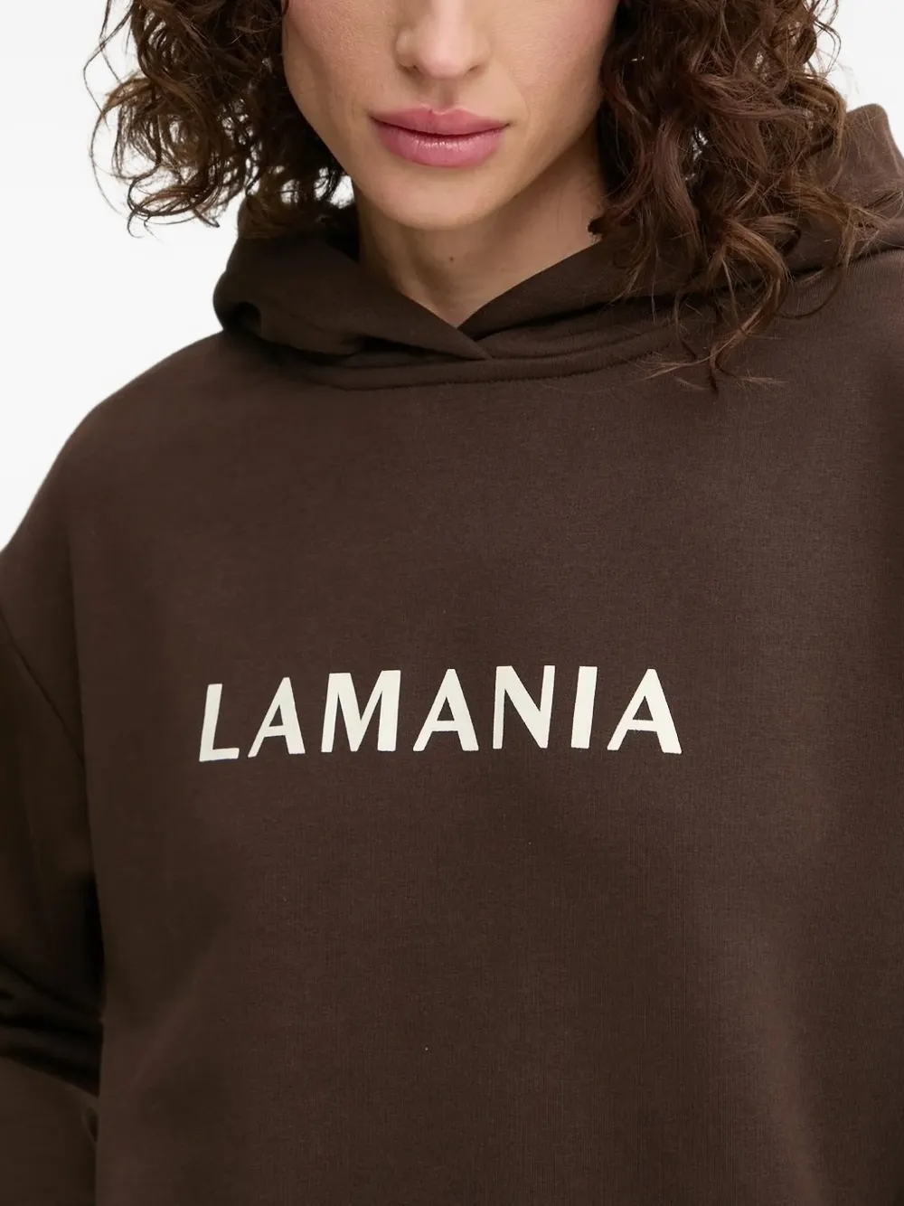 La Mania Hoodie met logoprint Bruin