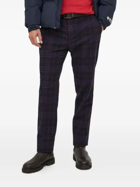 La Martina plaid-pattern front-pleated trousers