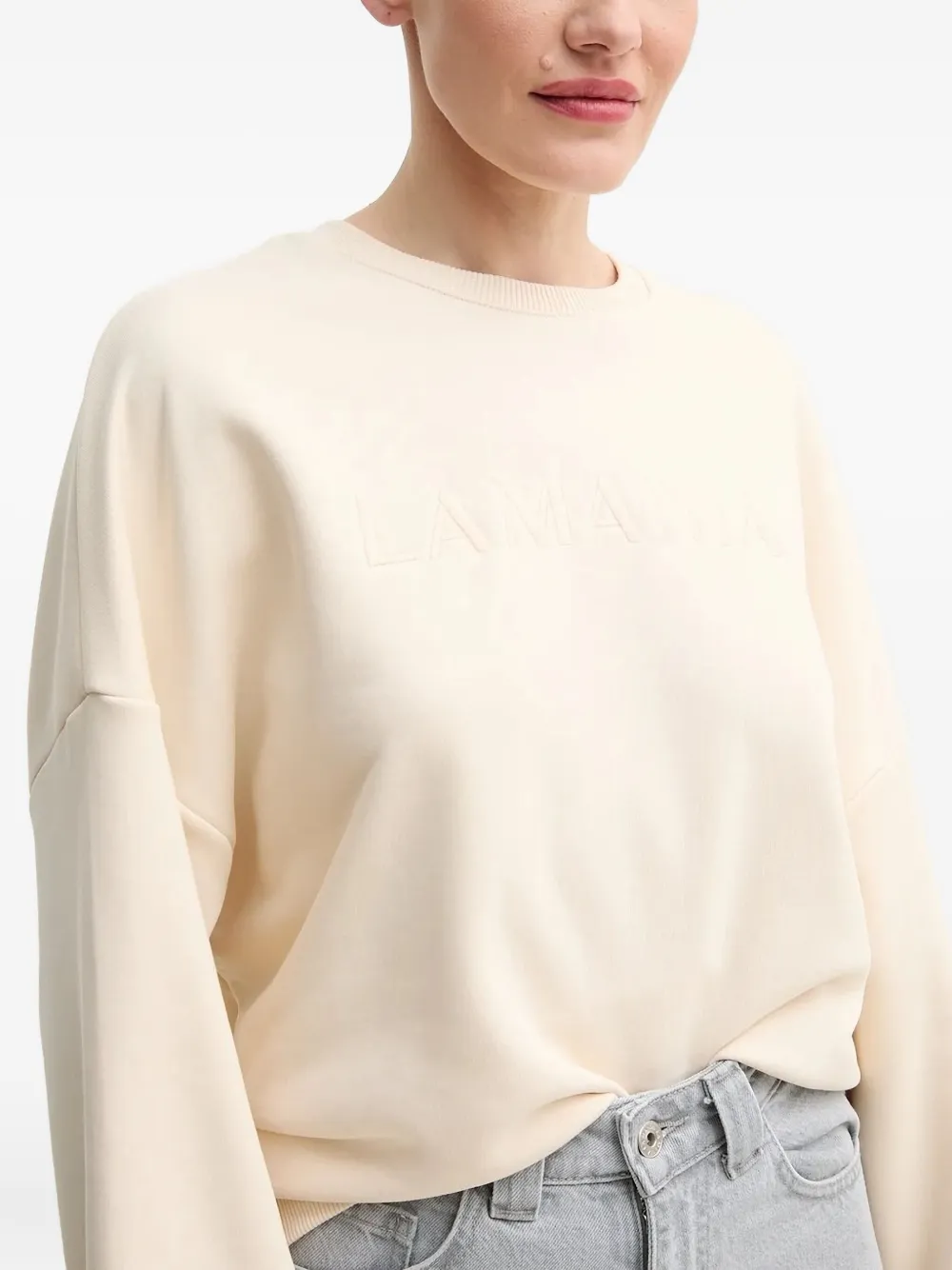 La Mania Sweater met logodetail Beige
