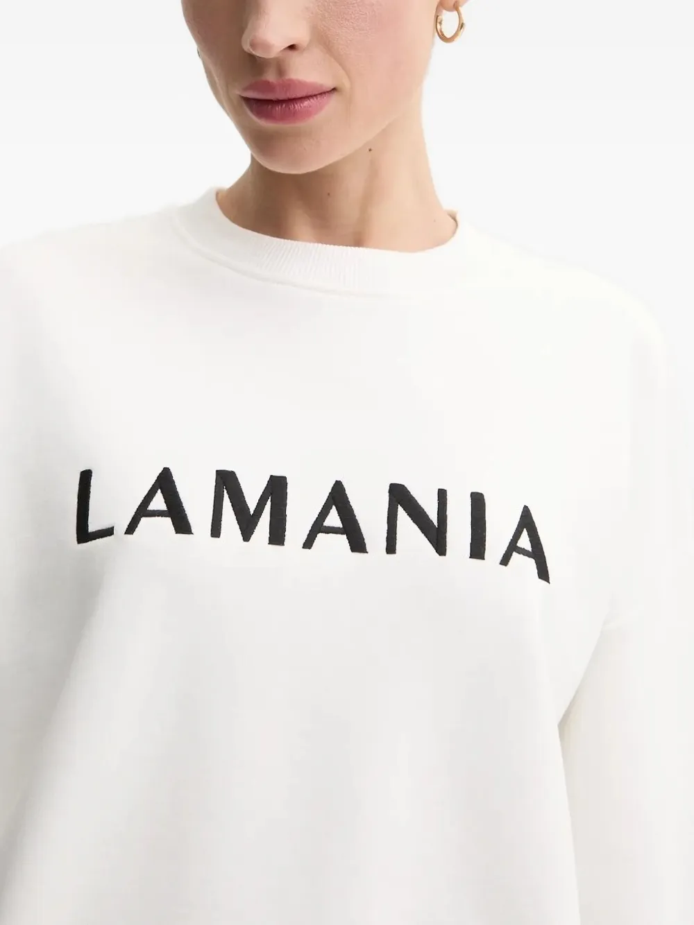 La Mania Sweater met geborduurd logo Wit