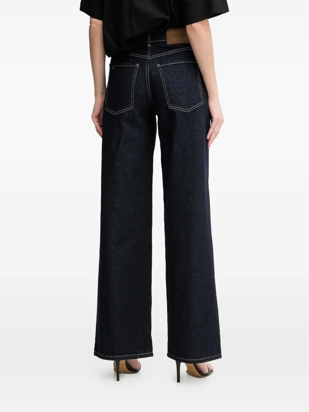 La Mania Jeans met wijde pijpen - Blauw