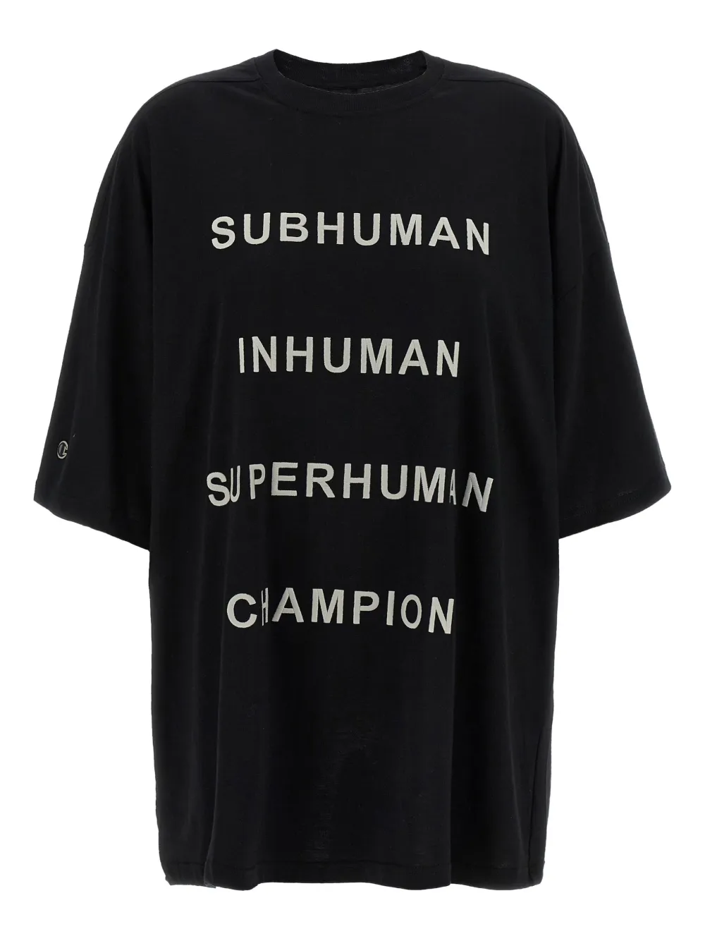 Rick Owens x Champion slogan-print T-shirt | Black | Image 1