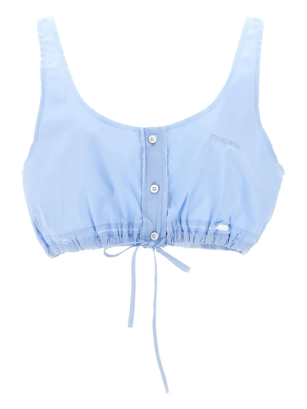 Miu Miu logo-embroidered bralette top | Blue | Image 1
