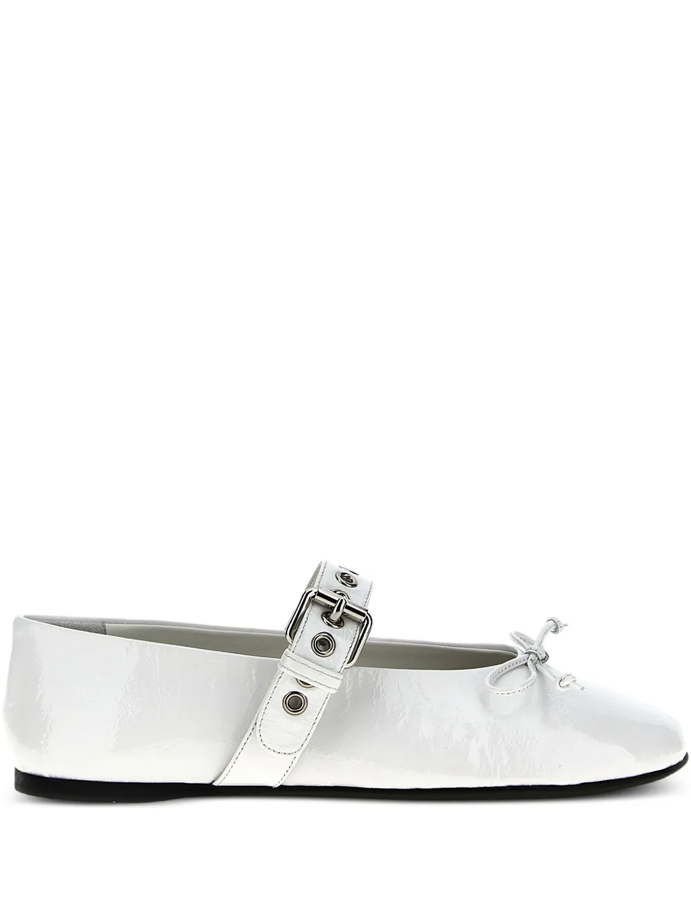 Miu Miu Leren ballerina's met gelakte afwerking | Wit | Image 1