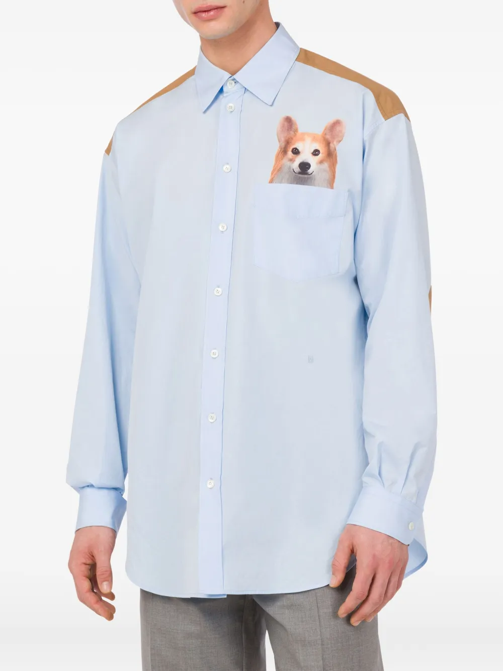 Moschino Katoenen overhemd met hondenpatroon Blauw