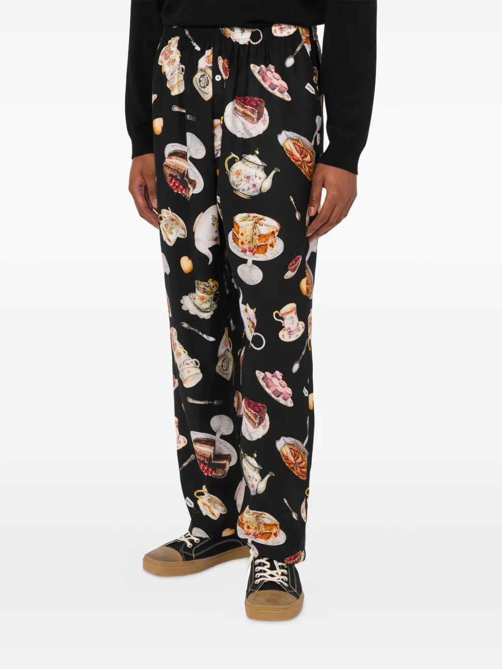 Moschino Broek met dessertprint Zwart