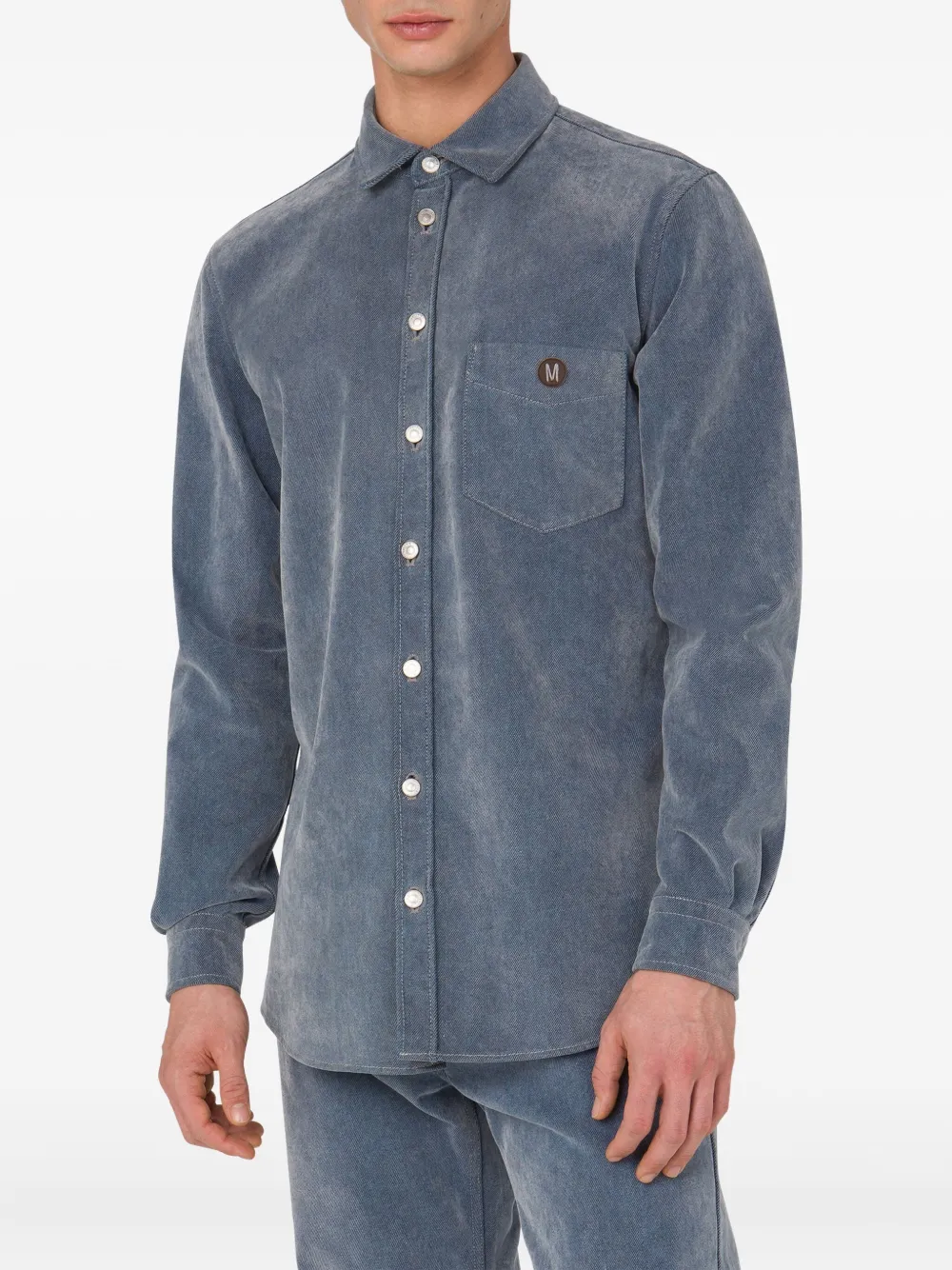 Moschino Button-up geborsteld overhemd Blauw