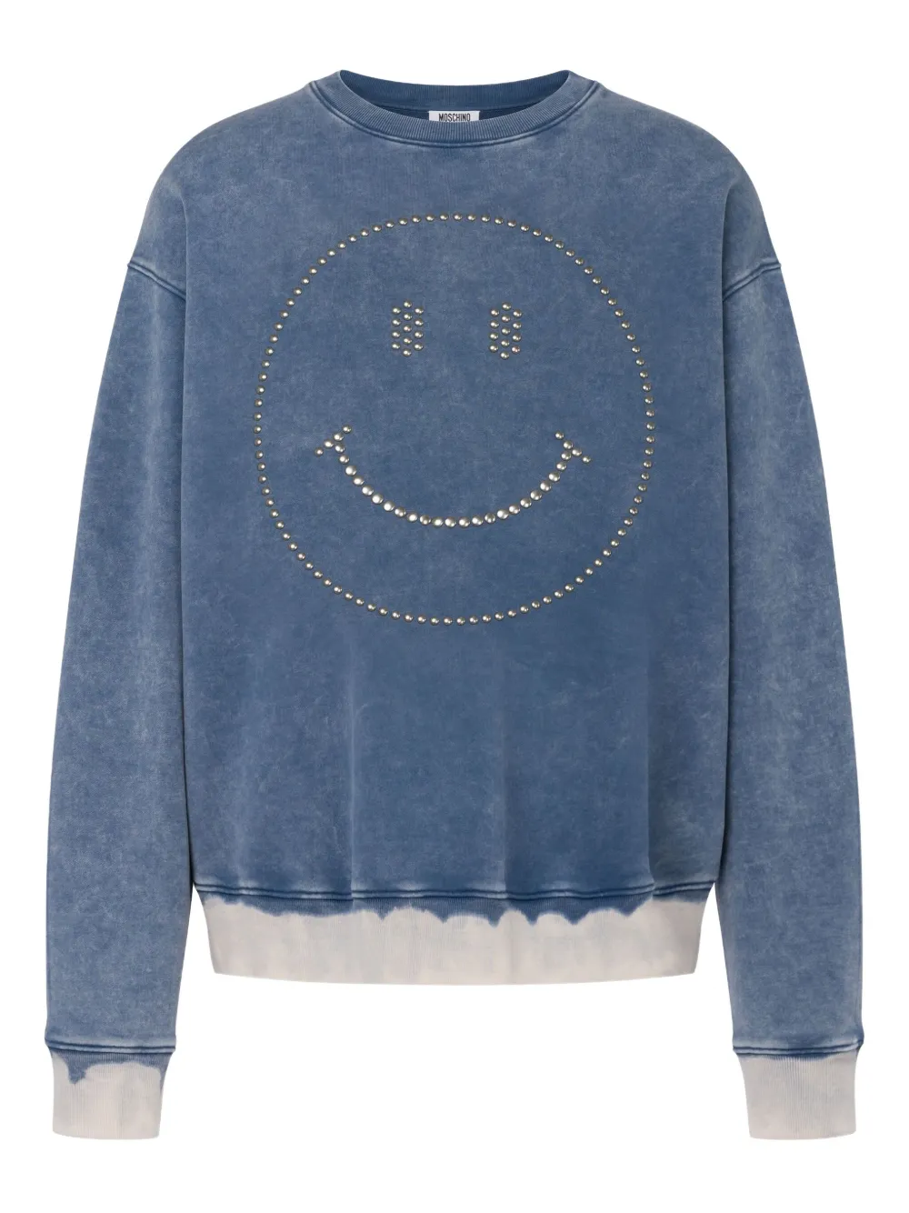 Moschino Sweater met smiley face-studs Blauw