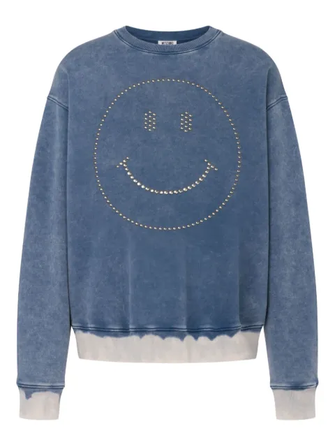 Moschino smiley face-studded sweatshirt