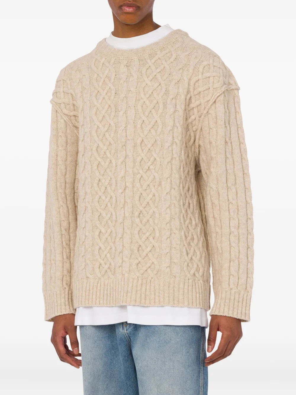 Moschino Kabelgebreide trui Beige