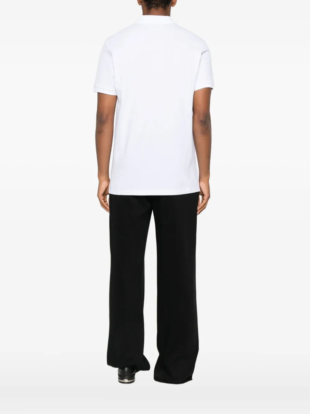 Moschino logo-embroidered polo shirt Wit