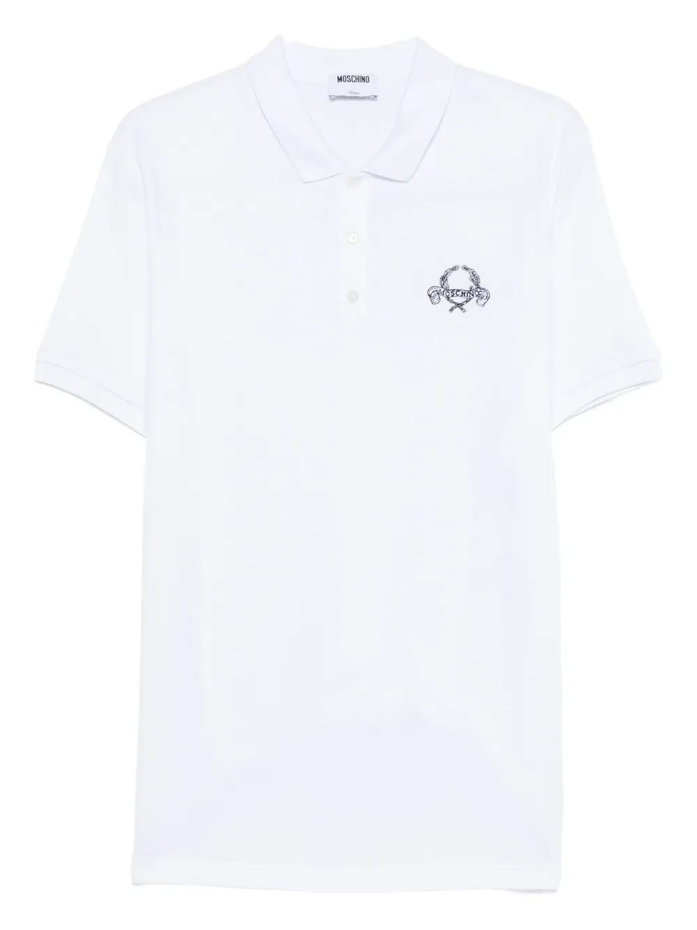 Moschino Poloshirt met geborduurd logo Wit