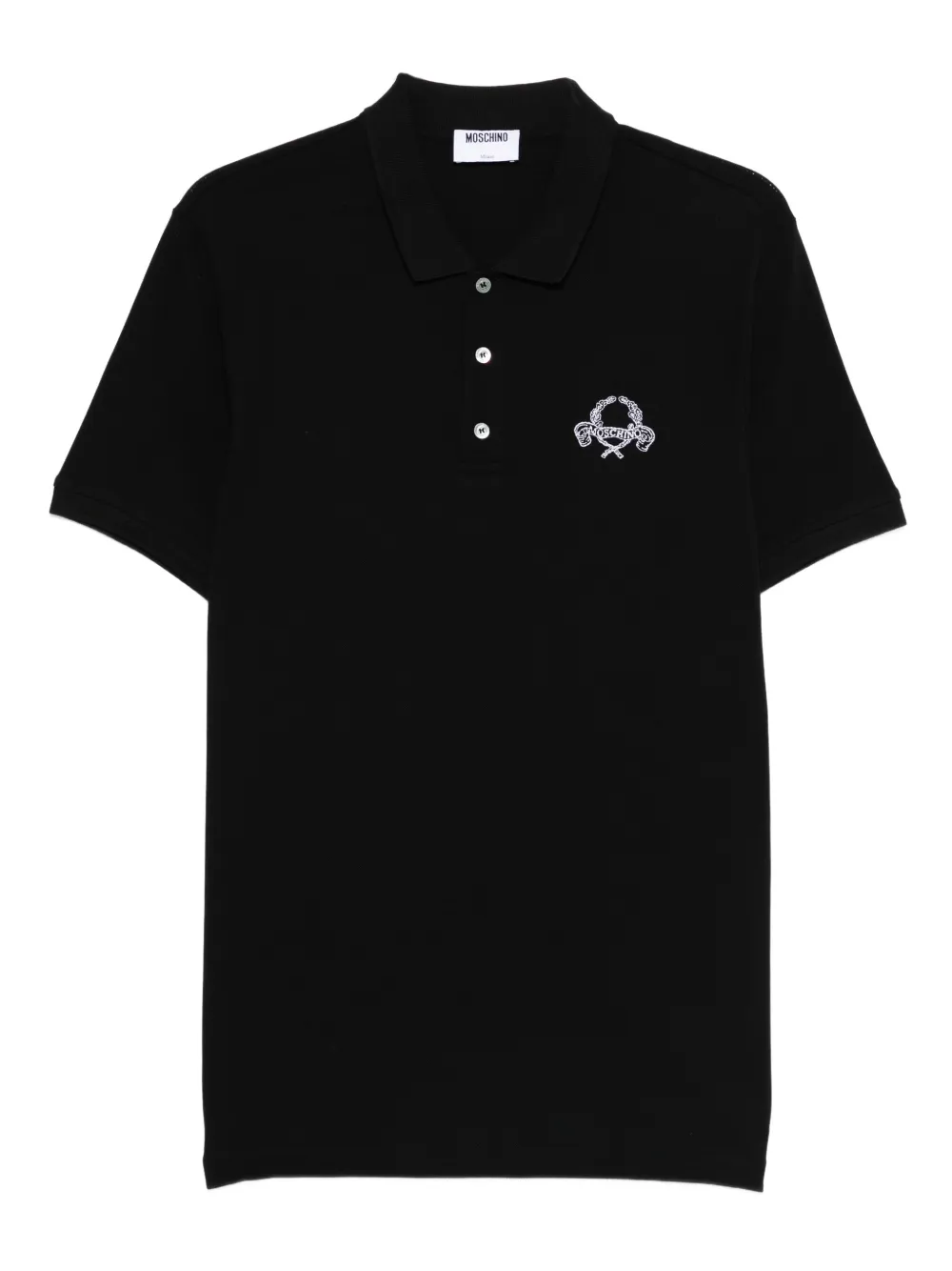Moschino Poloshirt met geborduurd logo Zwart