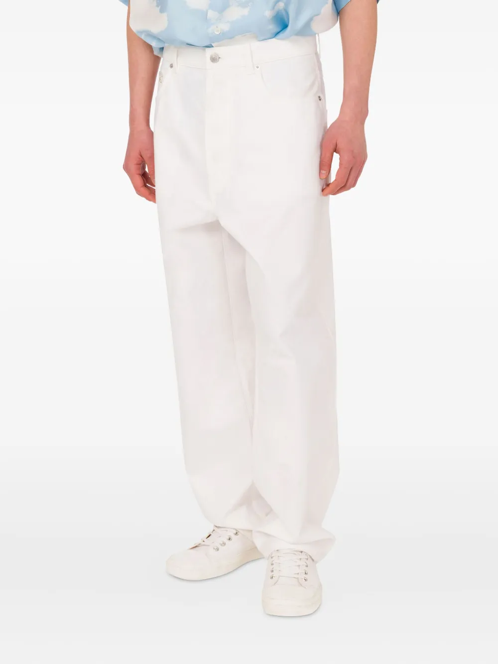 Moschino Jeans met logoplakkaat Wit