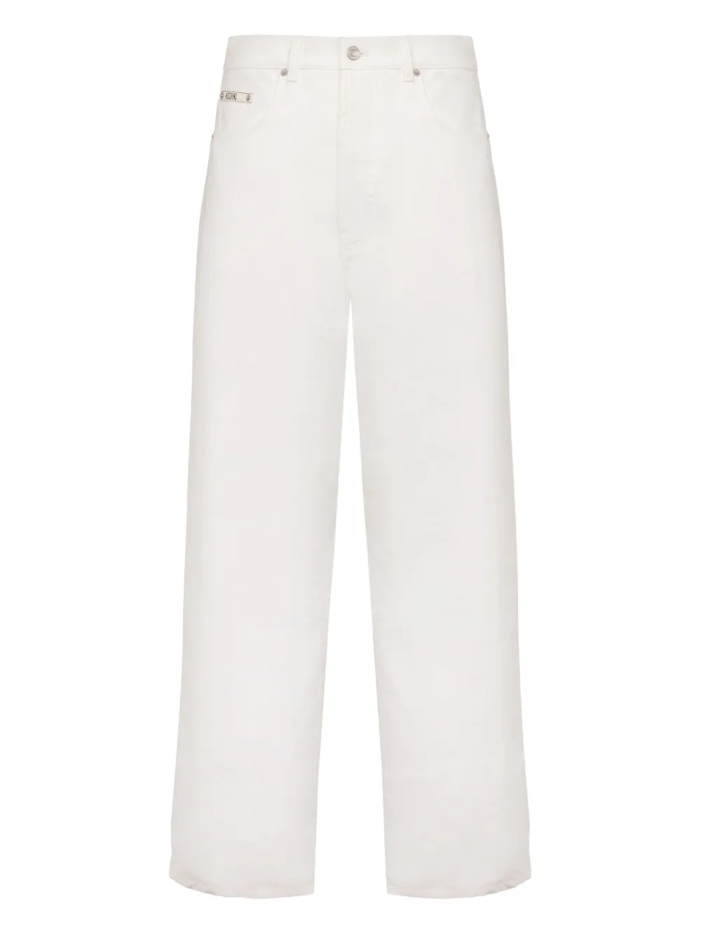 Moschino logo-plaque jeans Wit