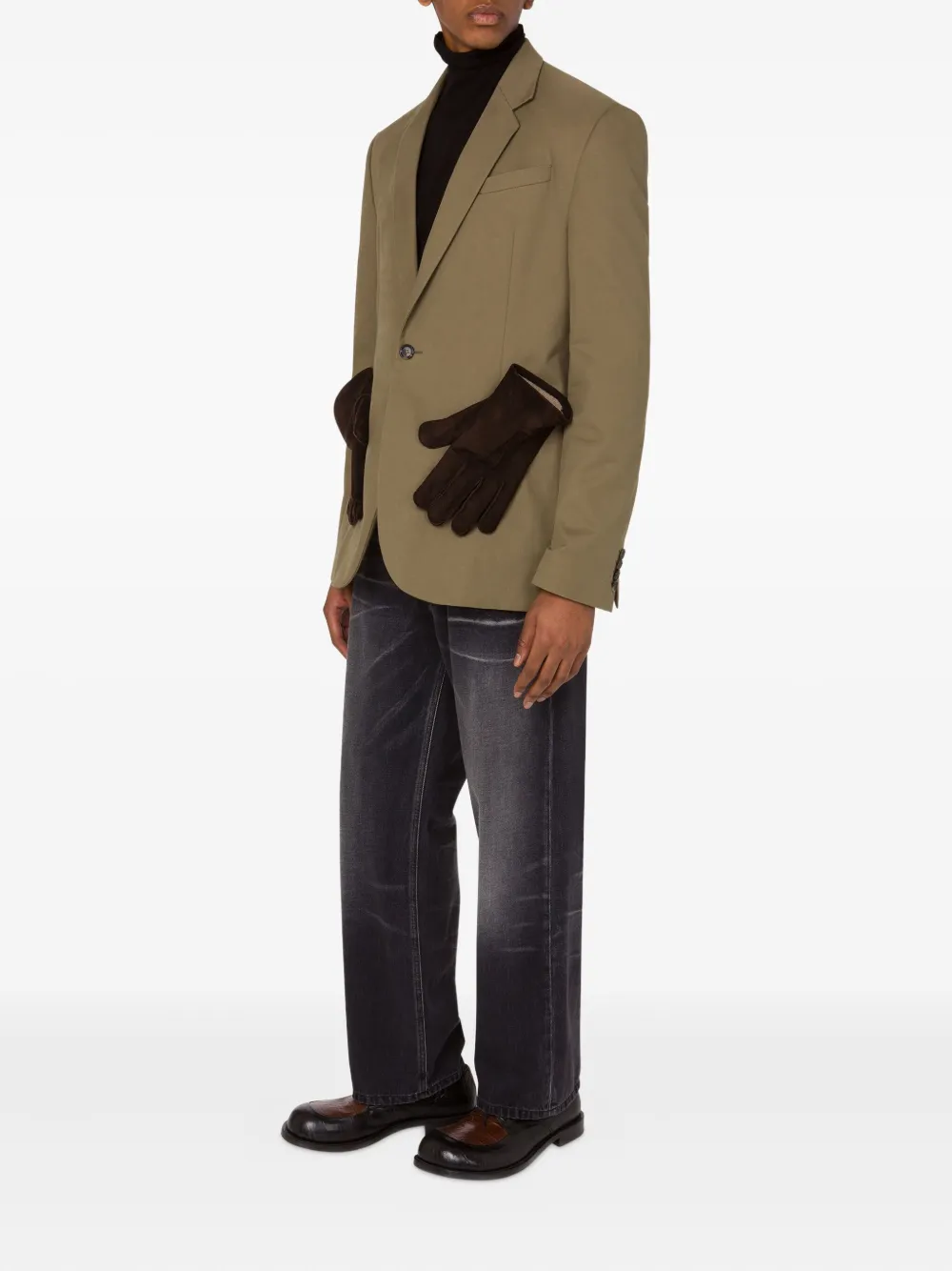 Moschino Blazer met enkele rij knopen Beige