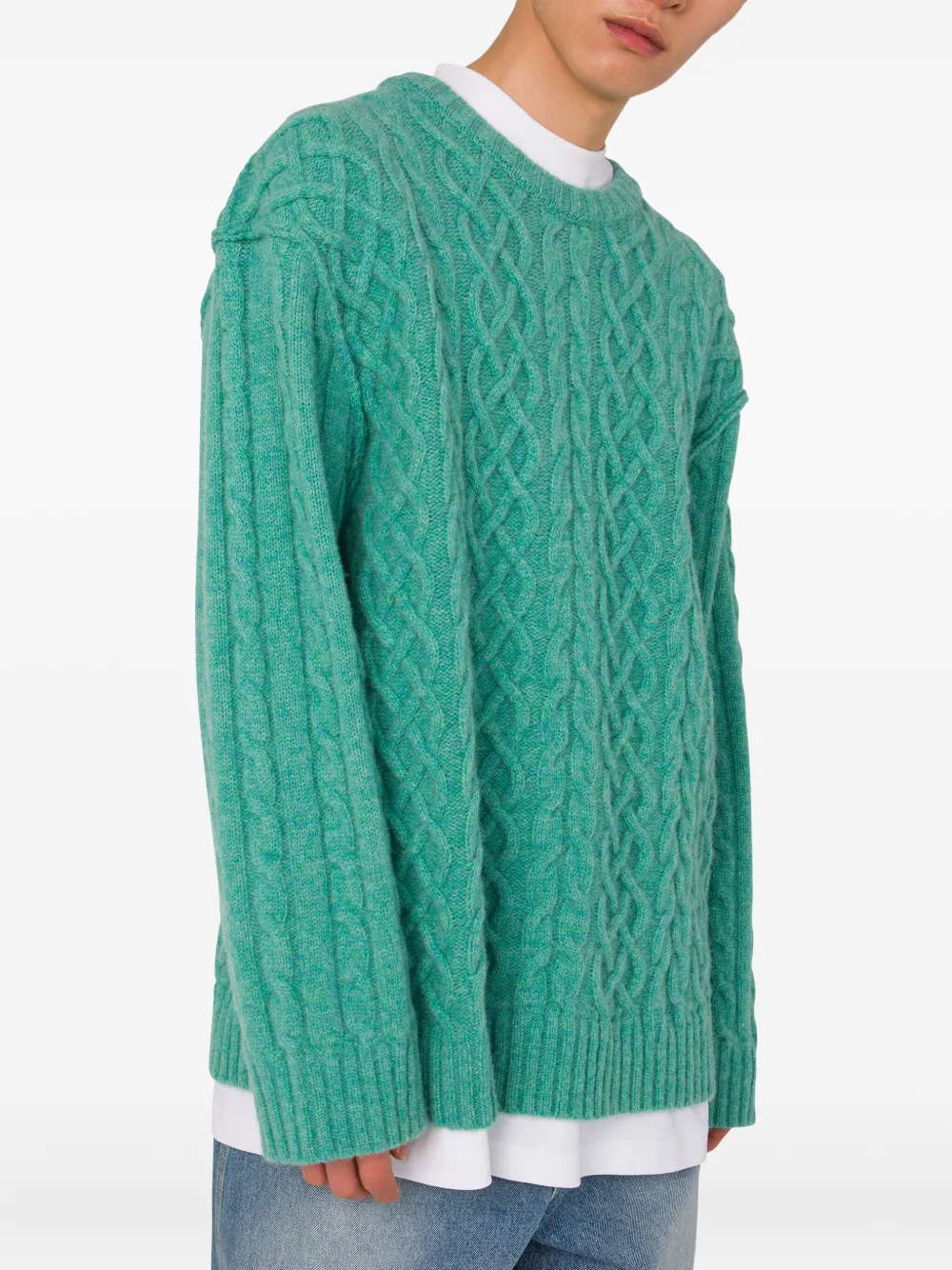 Moschino Kabelgebreide trui Groen