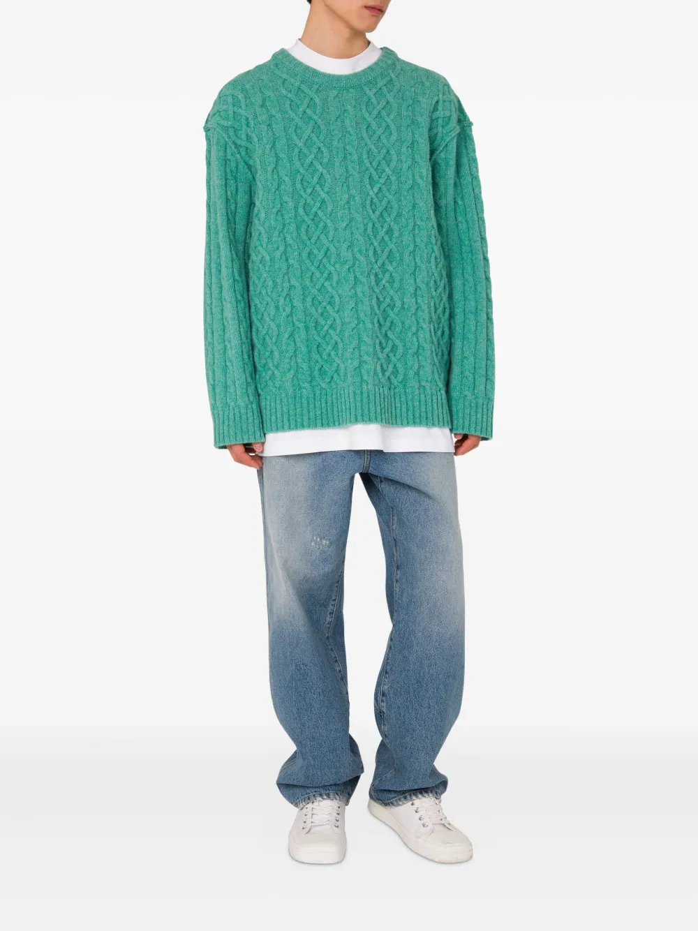 Moschino Kabelgebreide trui Groen