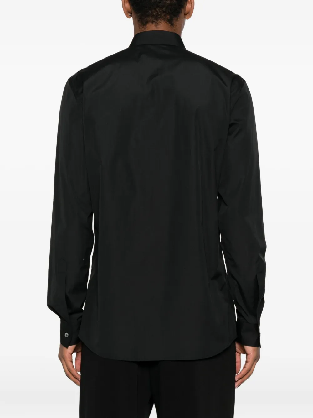 Moschino logo-embroidered cotton shirt Zwart