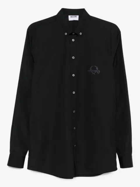 Moschino logo-embroidered cotton shirt
