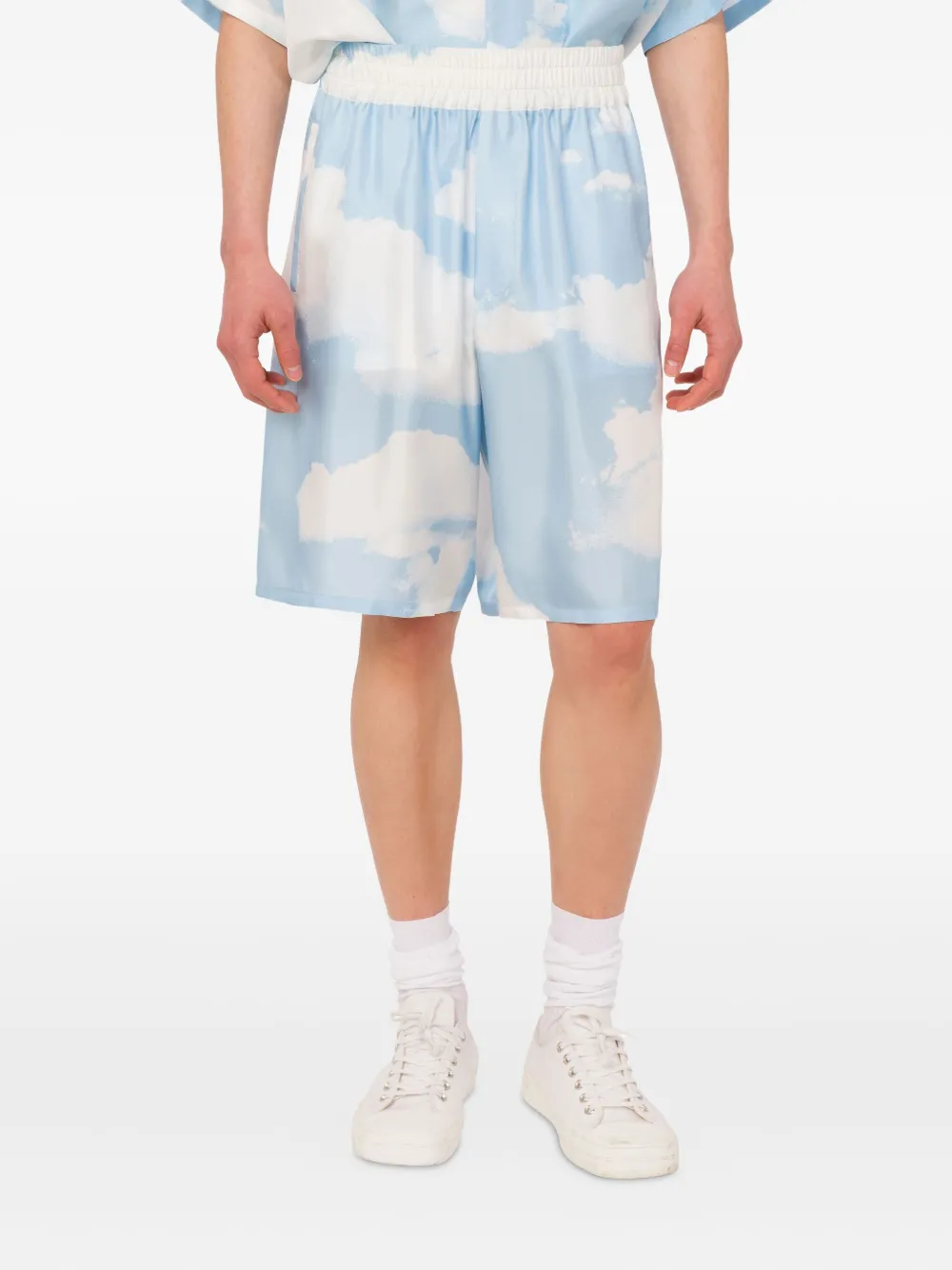 Moschino Shorts met wolkenprint Blauw