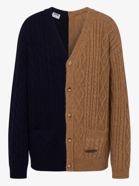 Moschino cable-knit two-tone cardigan