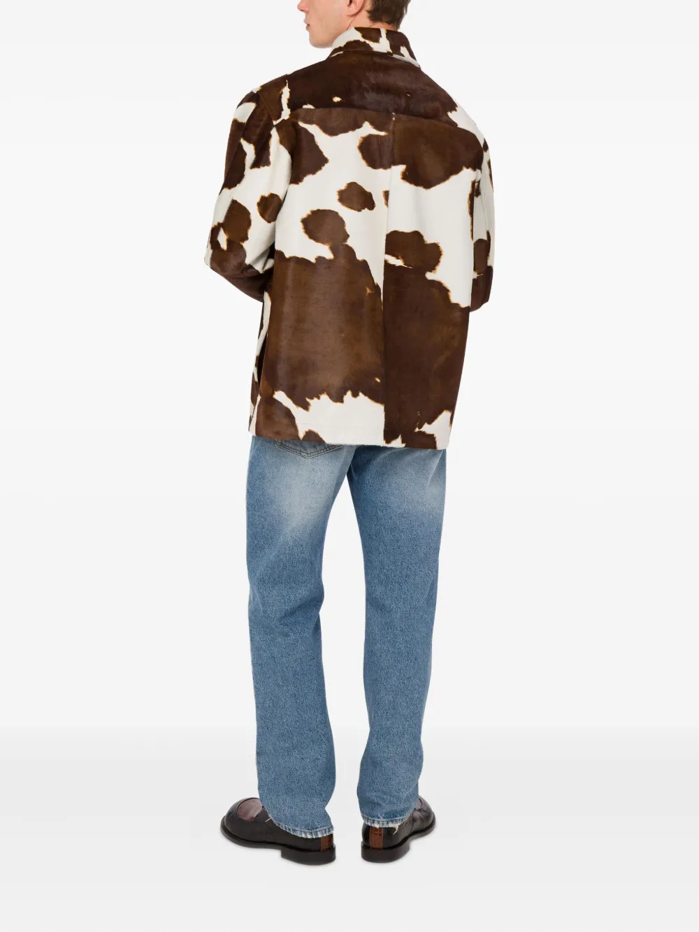 Moschino Button-up jack met print Bruin