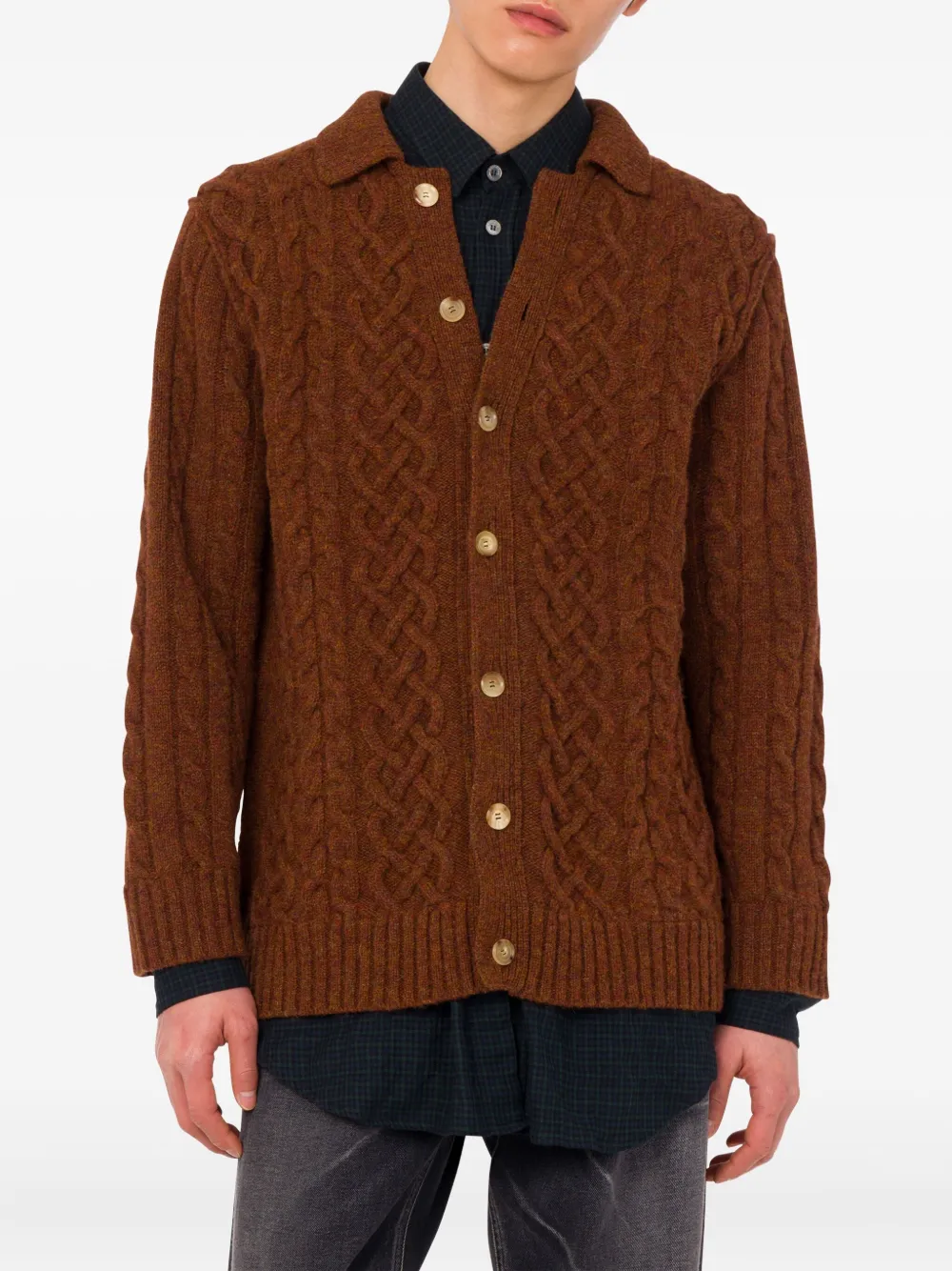Moschino Kabelgebreid vest Bruin