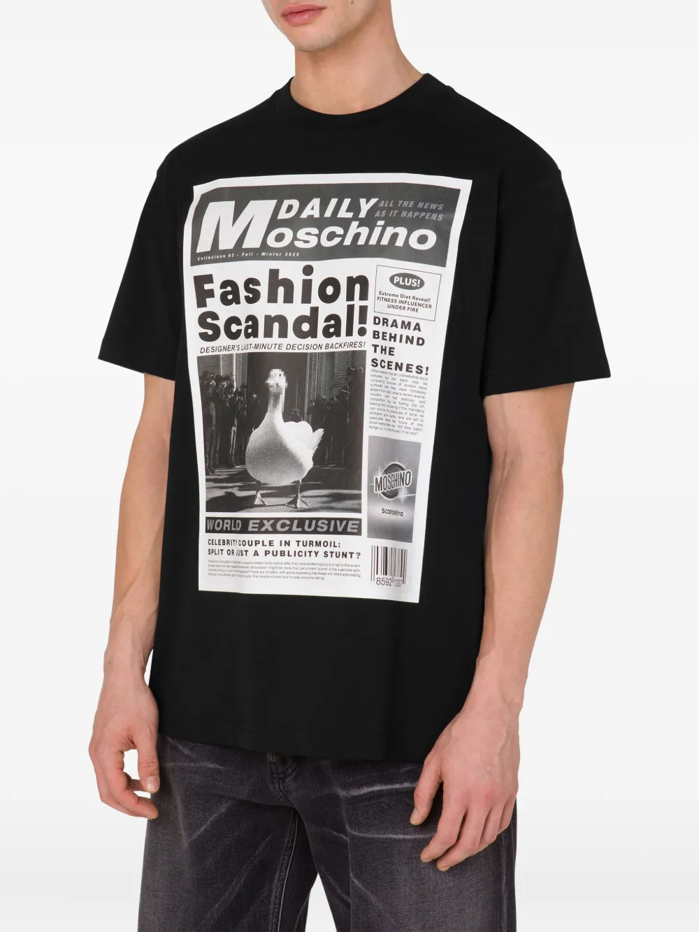 Moschino T-shirt met grafische print Zwart
