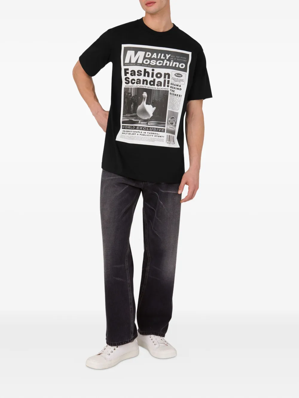 Moschino T-shirt met grafische print Zwart