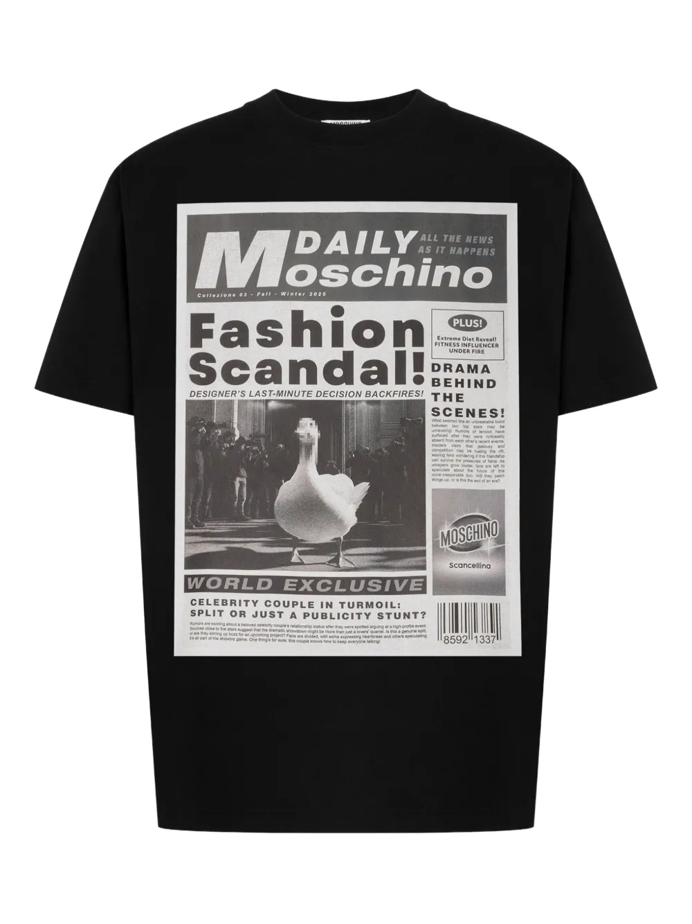Moschino T-shirt met grafische print Zwart