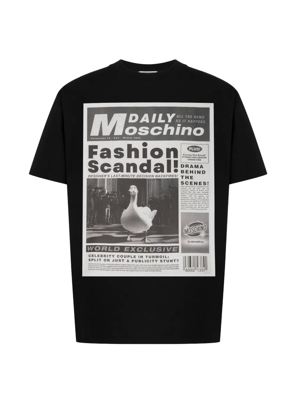 Moschino T-shirt met grafische print Zwart