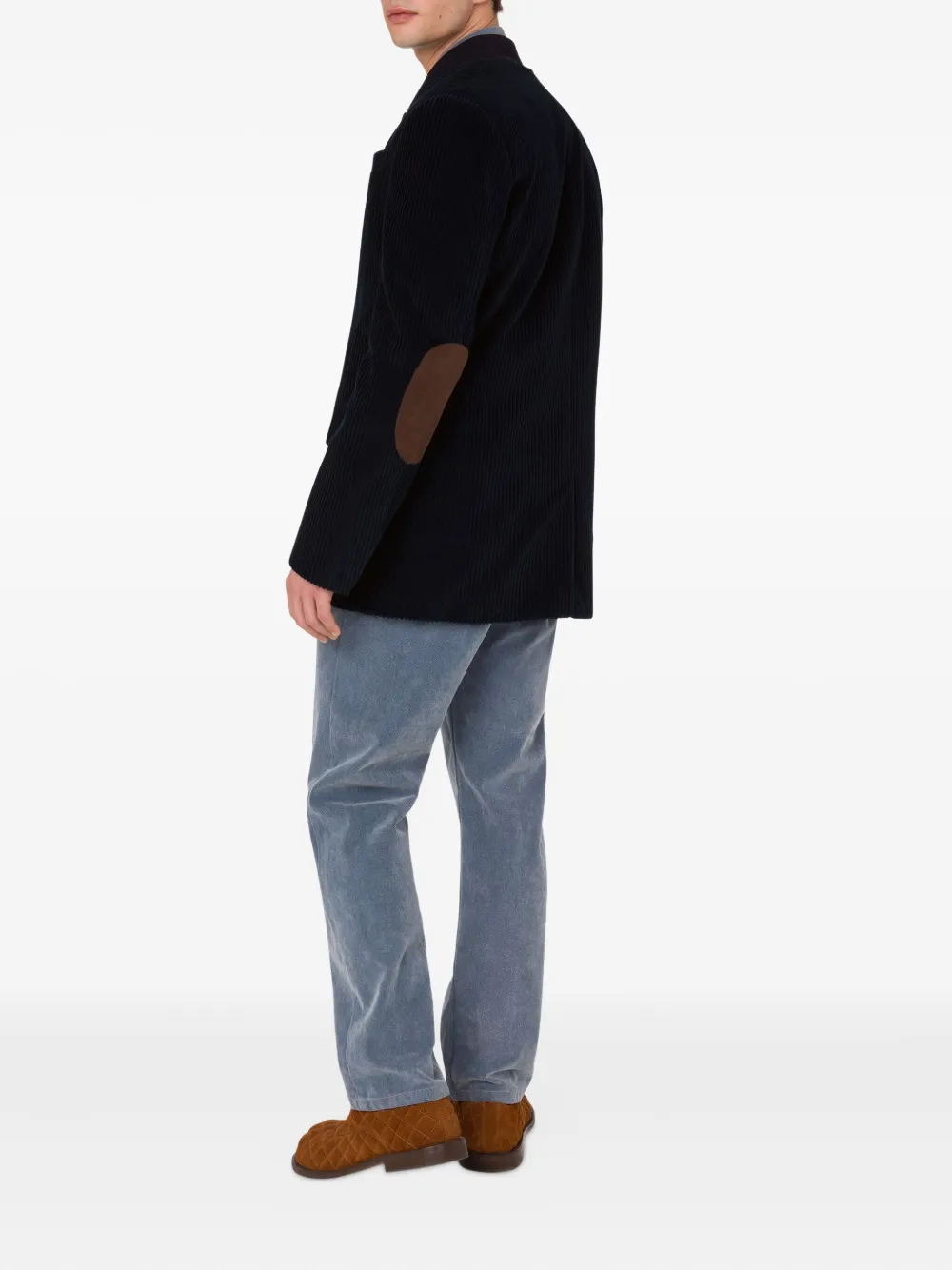 Moschino Ribfluwelen blazer met houtje-touwtje sluiting Blauw