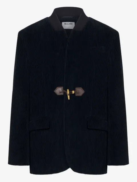 Moschino بليزر مخملي مضلع بعروة غلق