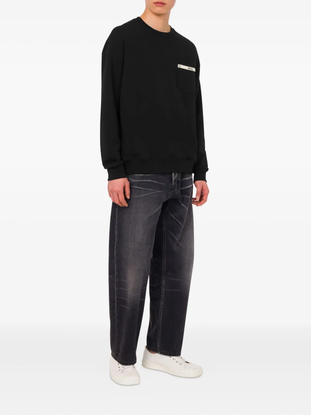 Moschino Sweater met zak Zwart