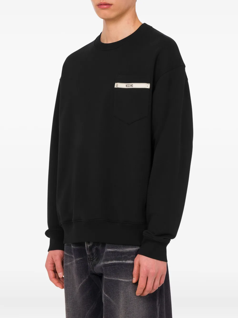 Moschino Sweater met zak Zwart