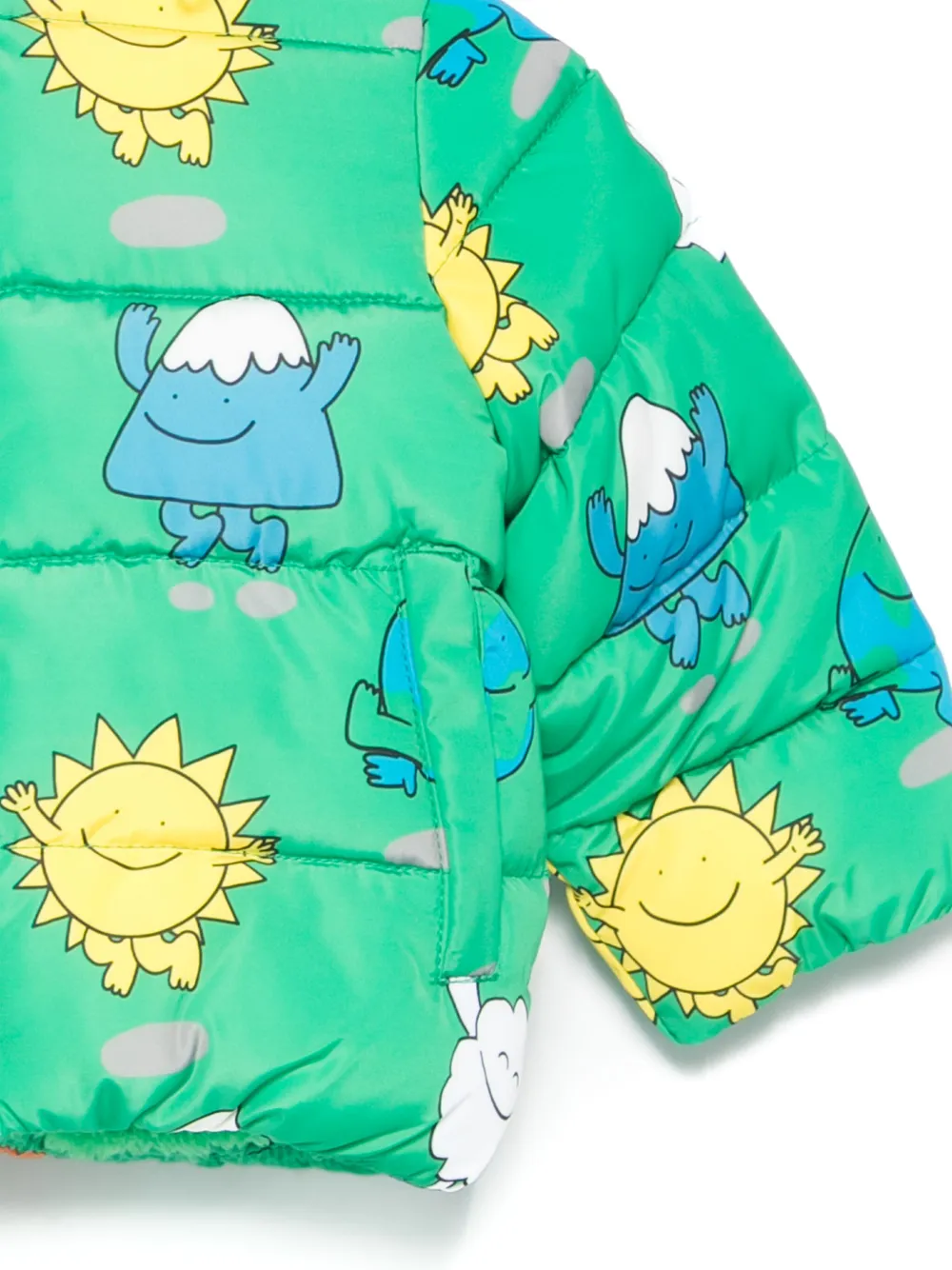 Stella McCartney Kids character-print puffer coat Groen