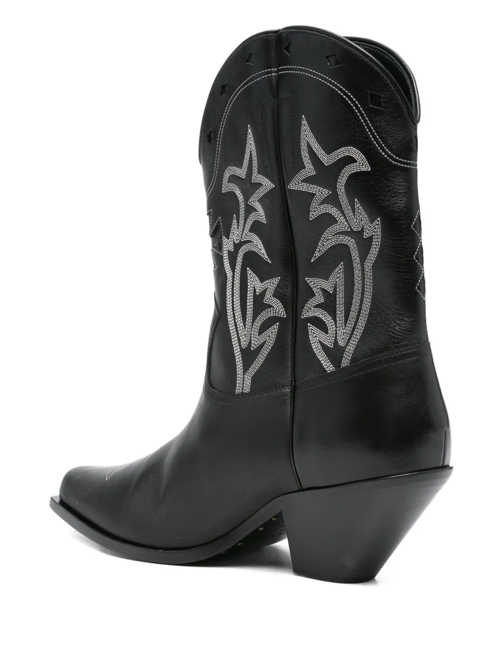 Enfants Riches Déprimés embroidered calf leather biker boots Black