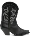 Enfants Riches Déprimés embroidered calf leather biker boots - Black