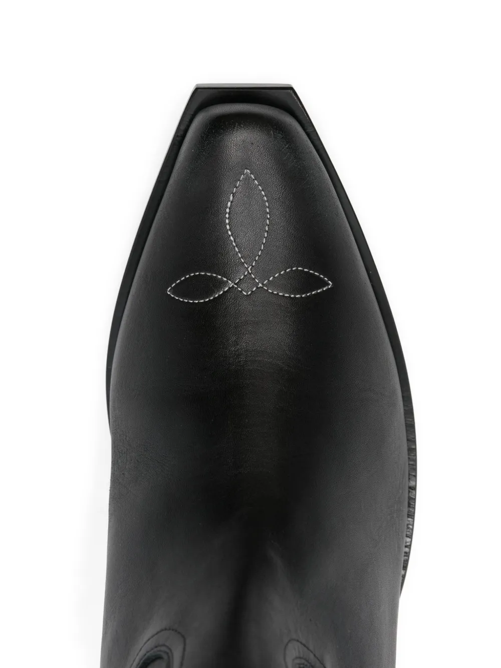 Enfants Riches Déprimés embroidered calf leather biker boots Black