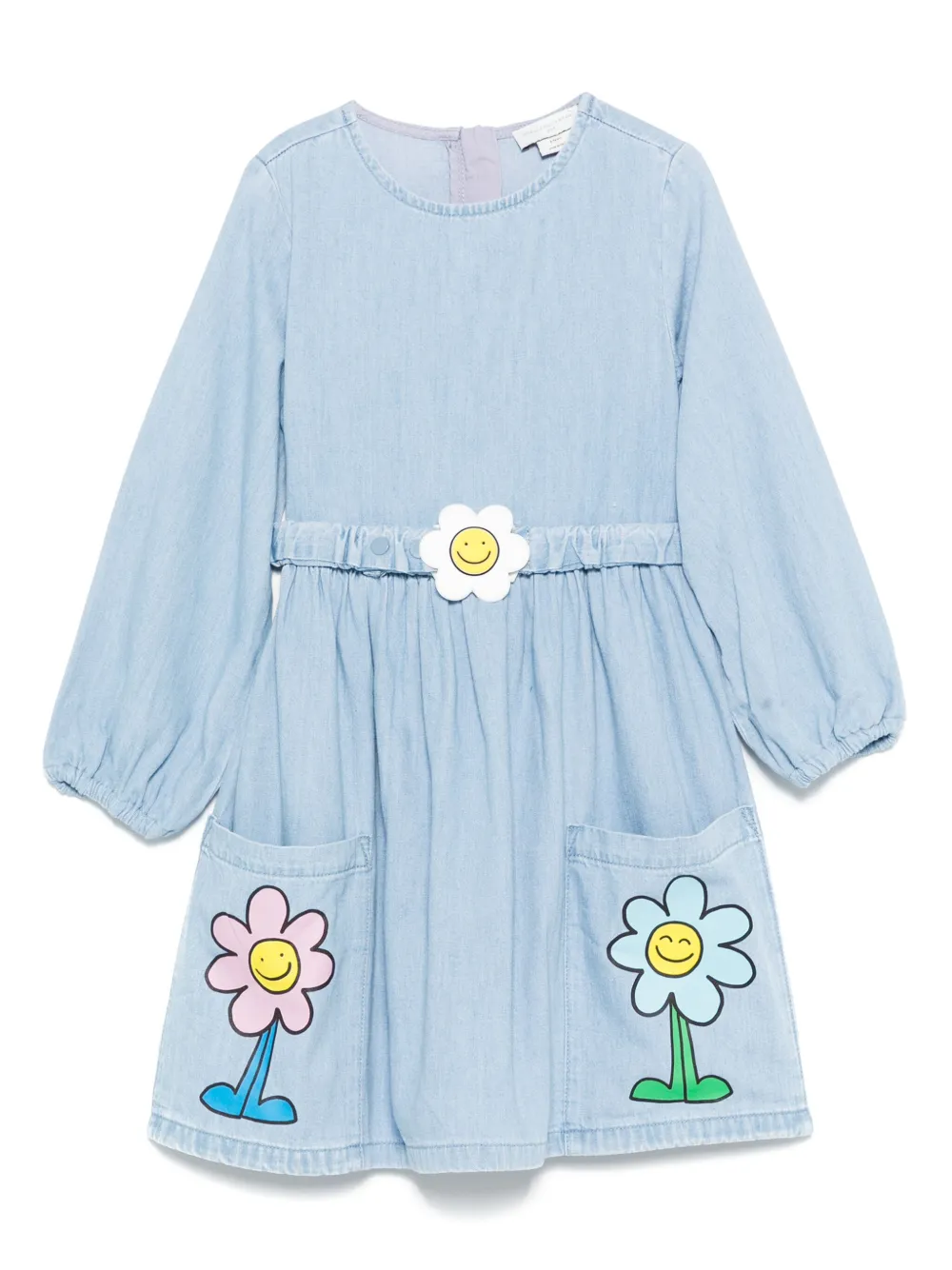 Stella McCartney Kids Spijkerjurk verfraaid met bloe Blauw