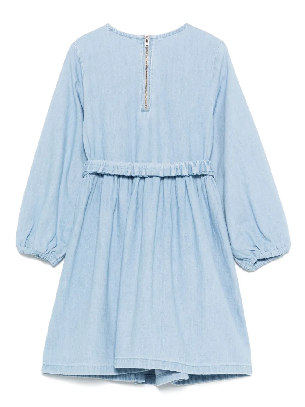 Stella McCartney Kids Spijkerjurk verfraaid met bloemen Blauw