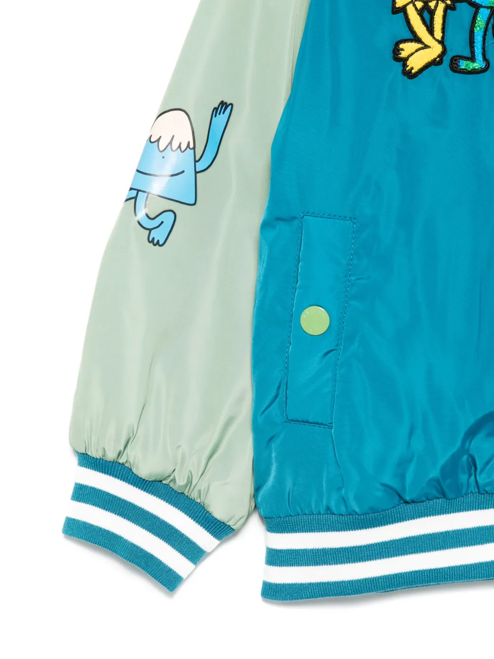 Stella McCartney Kids Bomberjack met print Blauw